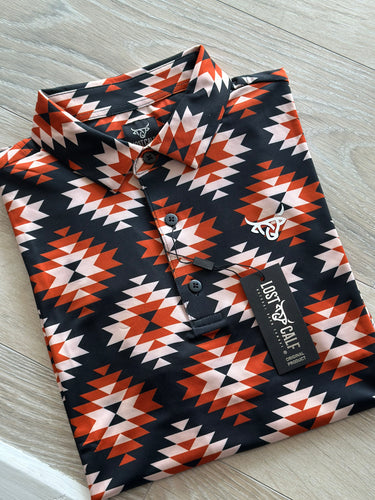 LC Yuma Performance Polo/Black Orange