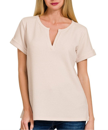 Women Top/Sand Beige-JT-7527Y