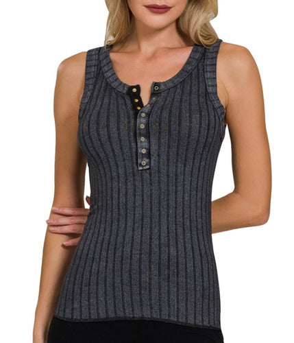 Women Tank Top/Ash Black-RTW-8471G7
