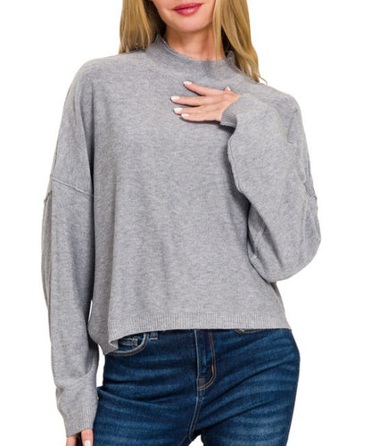 Women Sweater/H Grey-TW-2373A5