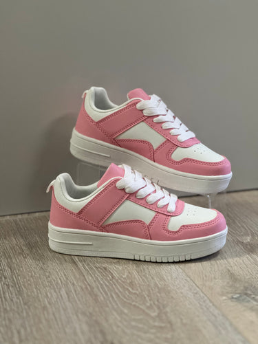 Girls Tennis Shoes/Pink White-Rexx-02K