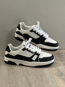Women Tennis Shoes/Black White-Rich-3