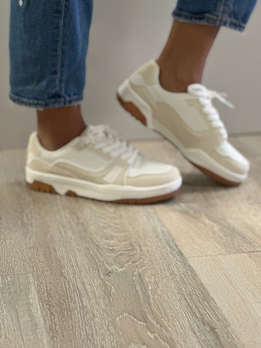 Women Tennis Shoes/White Beige-Rich-3