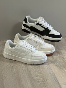 Women Tennis Shoes/Black White-Rich-3