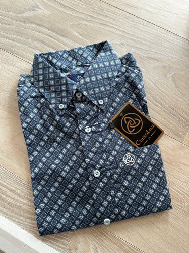 Men Long-sleeved Shirt/Teal-114