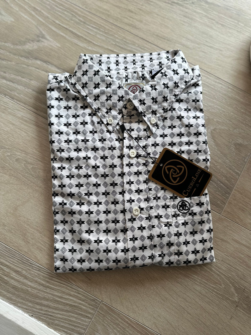 Men Long-Sleeved Shirt/Black White-038
