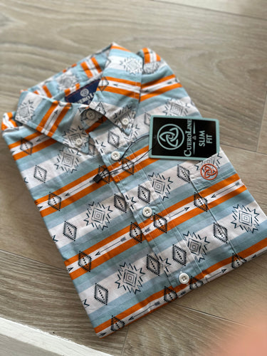 Men Long-Sleeved Shirt/Orange-049
