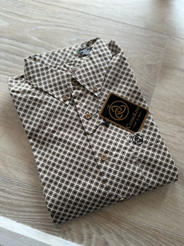 Men Long-Sleeved Shirt-LT Brown-033