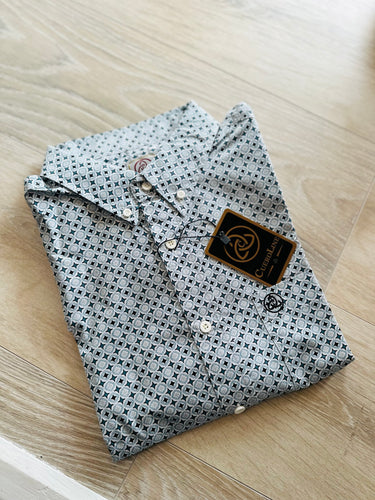 Men Long-Sleeved Shirt/Green-018