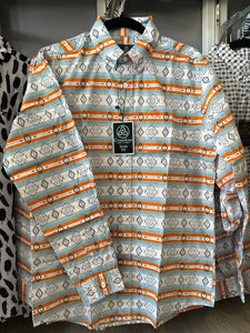 Men Long-Sleeved Shirt/Orange-049