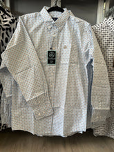 Load image into Gallery viewer, Men Long-Sleeved Shirt/Blue Brown-014