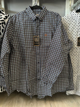 Load image into Gallery viewer, Men Long-Sleeved Shirt/Navy Brown-044