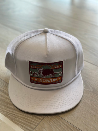 Lazy Ranch/White Maroon-WHTWHT4-SL-MAR