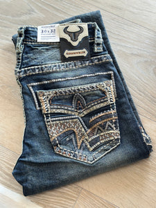 Mens Jeans Western Blue/Long 32-WJ-2354