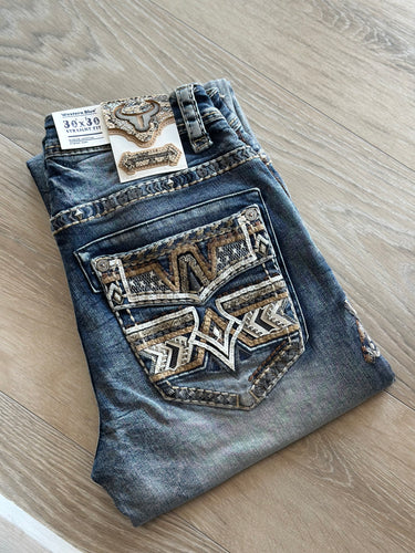 Mens Jeans Western Blue/Long 30-WJ2355