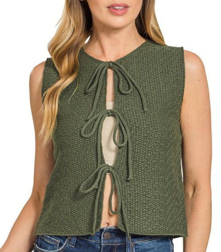 Women Vest/DK Olive-TW-2609Y