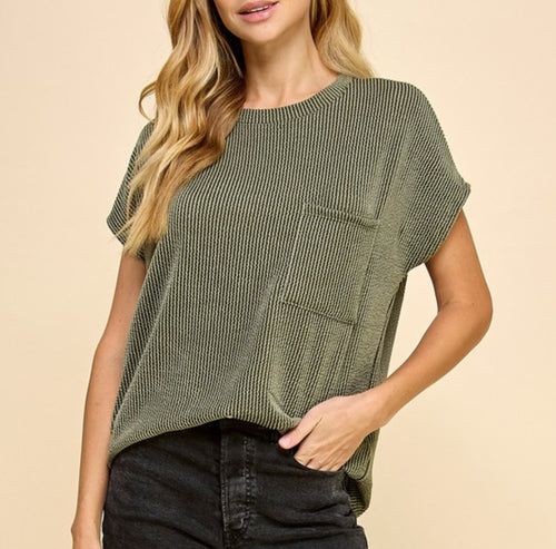 Women Top/Olive-T1641