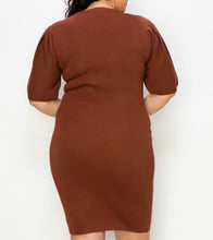 Load image into Gallery viewer, Women Plus Dress/Cognac-36PL