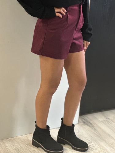 Women Sue Shorts/Burgundy-60073PN