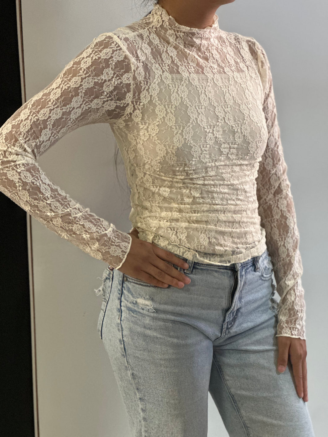 Women Knit Top/Champagne-NT12220-1