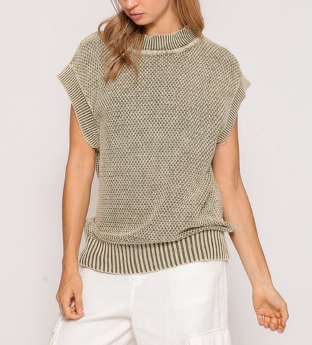 Women Sweater Top/Olive-MN1652