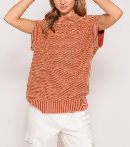 Women Sweater Top/Rust-MN1652