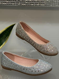 Girls Flats/Silver-Mika-41K