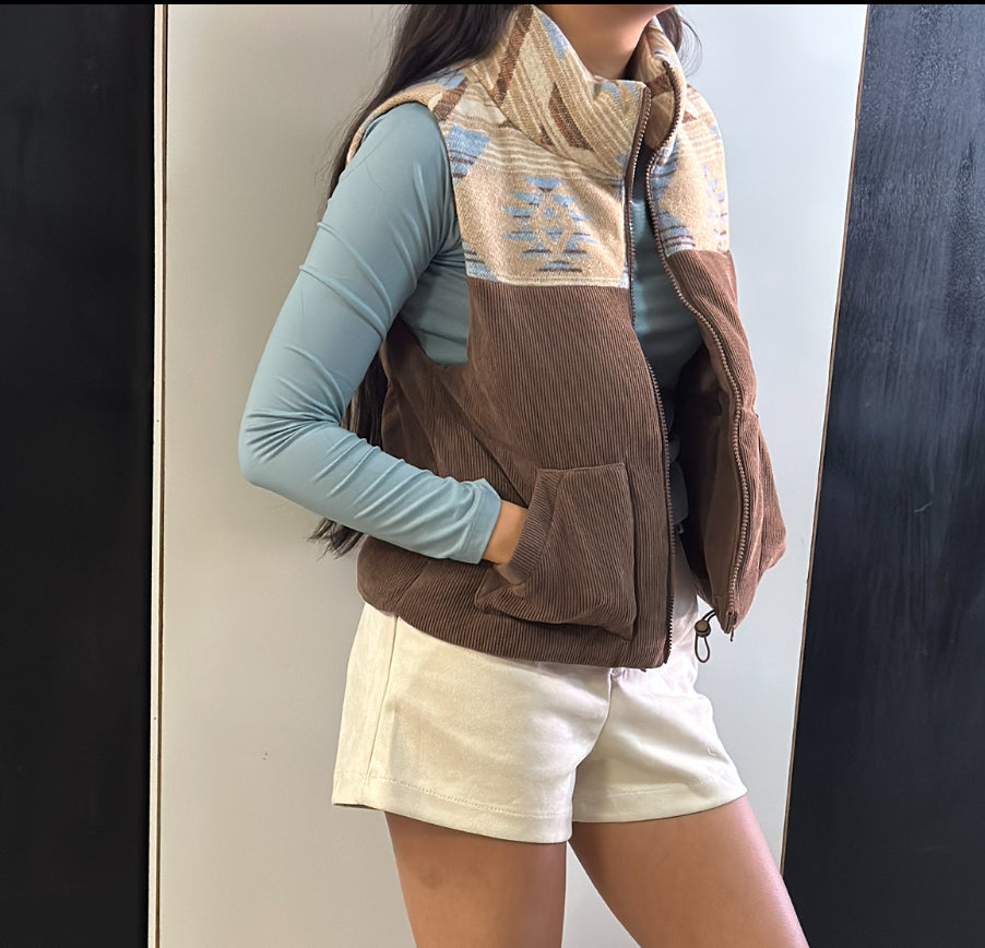 Women Vest/Chocolate-NJ90416-1