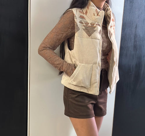 Women Vest/Taupe-NJ90416-1