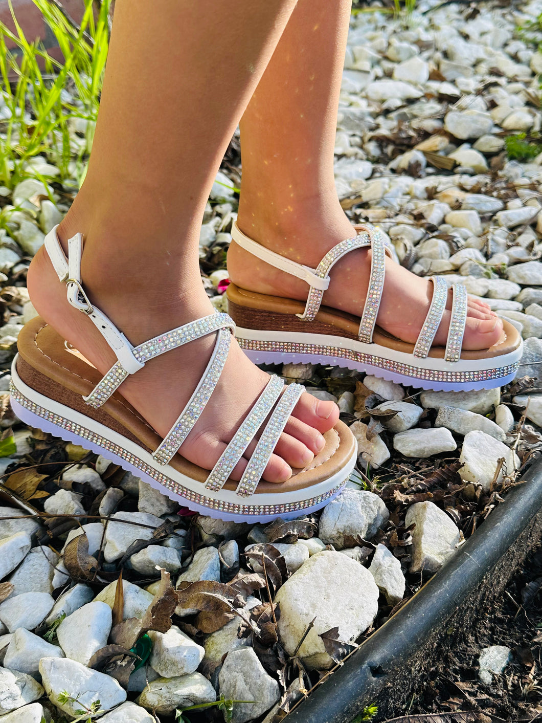 Girls Platforms White-Ellie-1K