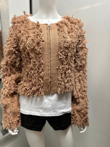 Women Sweater Jacket/Mocha-12W3077N