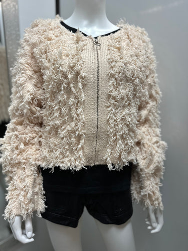 Women Sweater Jacket/Cream-12W3077N