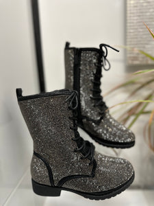 Girls Boots/Black-Glisten-26K