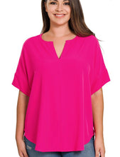 Load image into Gallery viewer, Women Plus Top/Fuchsia-QT-2704X