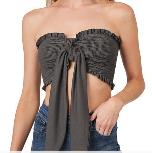 Women Tube Top/Ash Grey-TT-5180A
