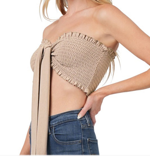 Women Tube Top/Ash Mocha-TT5180A