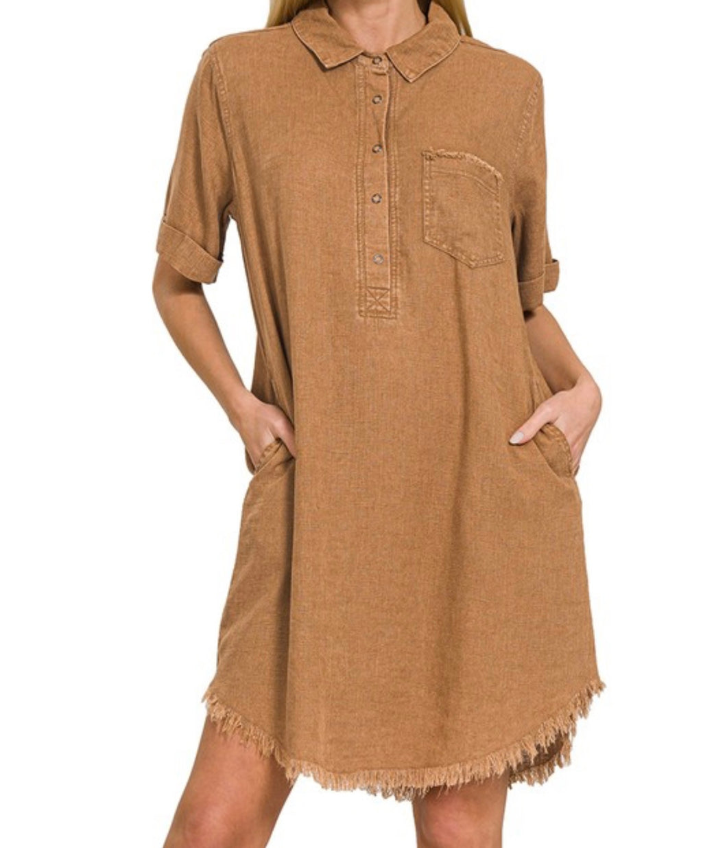Women Dress/Deep Camel-QSW-1388D4