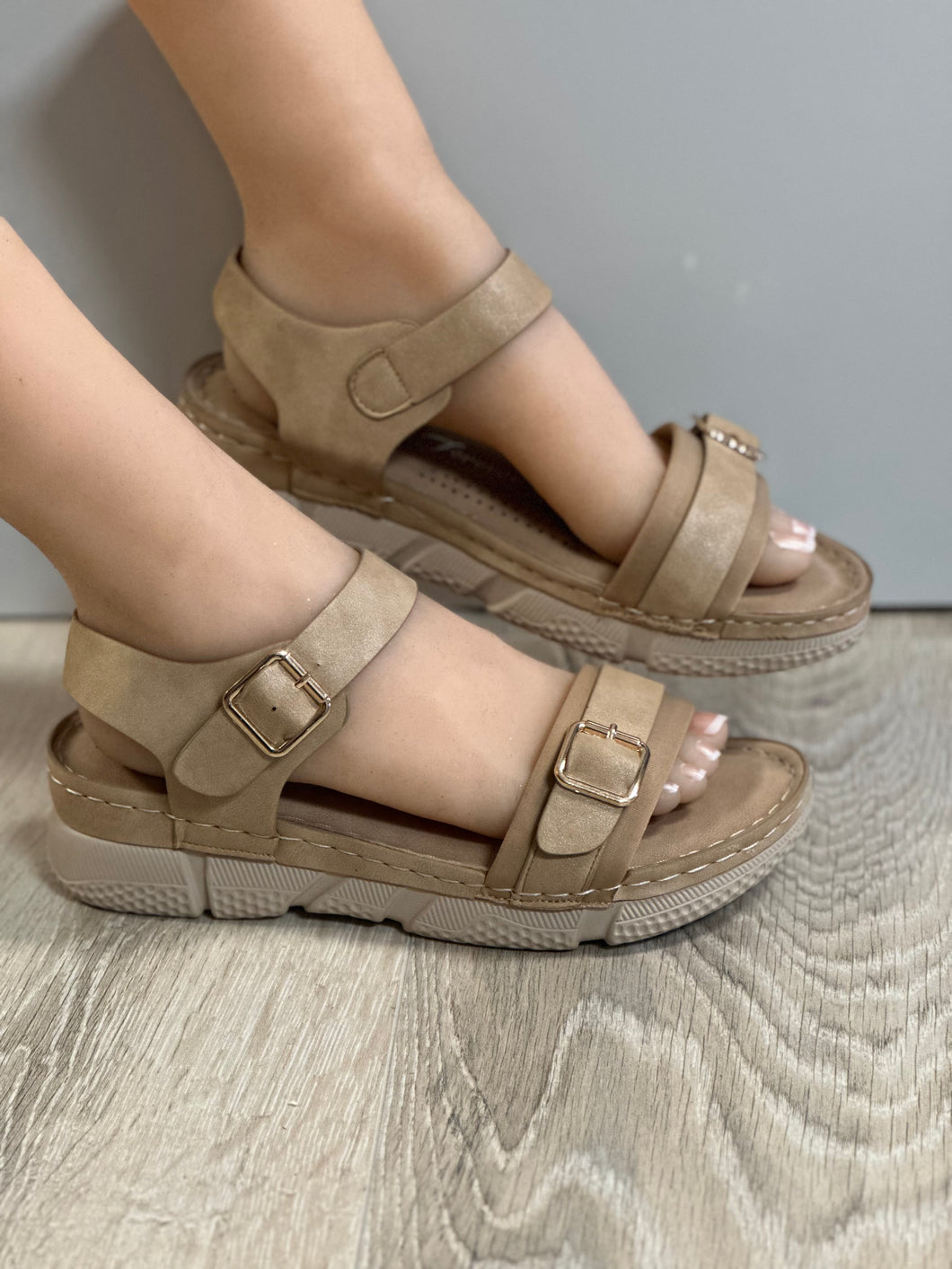 Women Sandals/Beige-Fort-5
