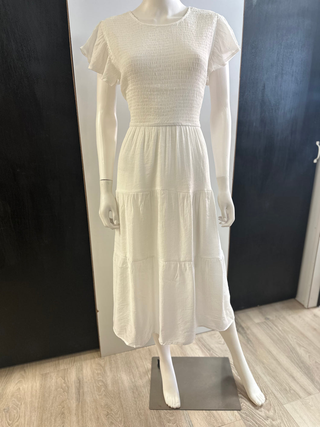 Women Plus Dress/Off White-PCR2029
