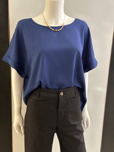 Women Plus top/LT Navy-QT-3500XN