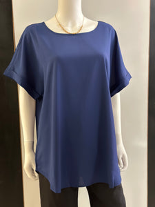 Women Plus top/LT Navy-QT-3500XN