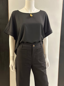 Women Plus Top/Black-QT-3500X