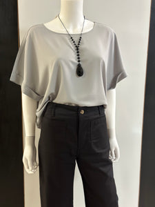 Women Plus Top/LT Grey-QT-3500XN