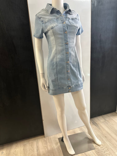 Women Mini Dress/LT Blue-4905DN