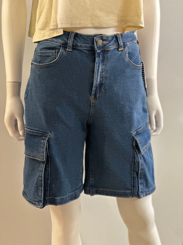Women Bermuda Pants/Medium Denim-HMP40848