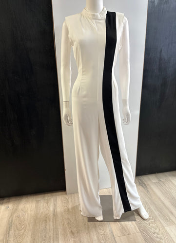 Women Jumpsuit/White Black-JP17333