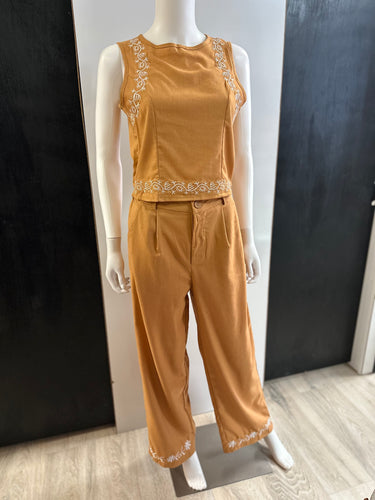 Women Set Top & Pants/Orange-9946