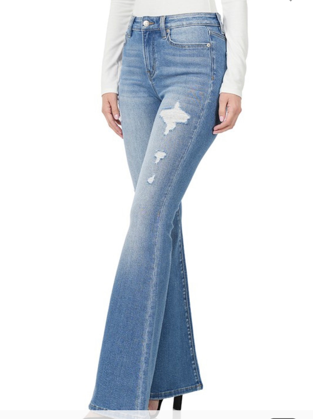 Women Jeans/Medium Blue-1706MM