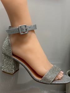 Women Heels/Silver-Crete